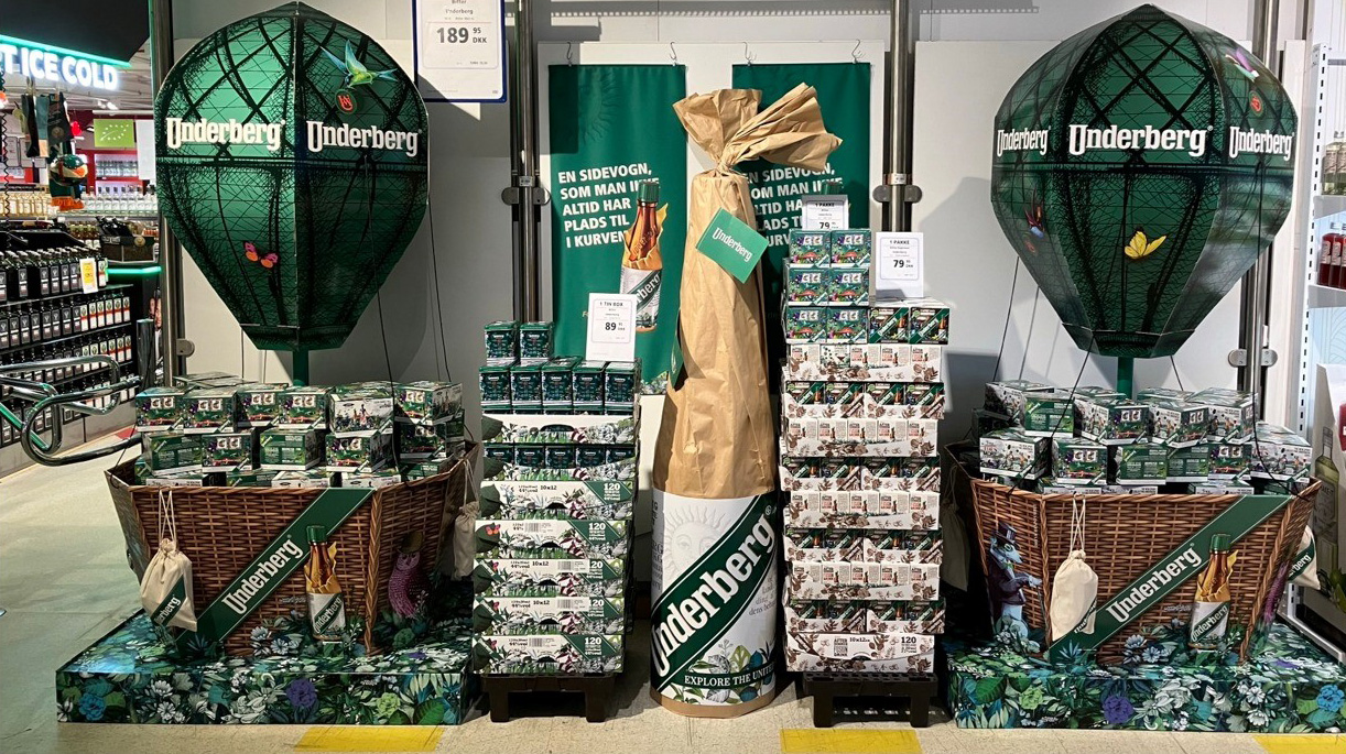 Point of sale articles from Underberg in the supermarket