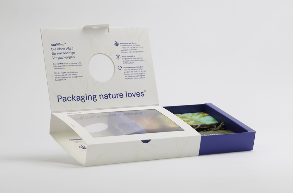 Image of packaging with algae viewing window